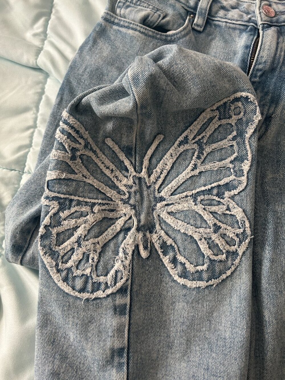 Pacsun Jeans Women's Size 25 Butterfly Patch High Rise 90's Boyfriend - Picture 4 of 6